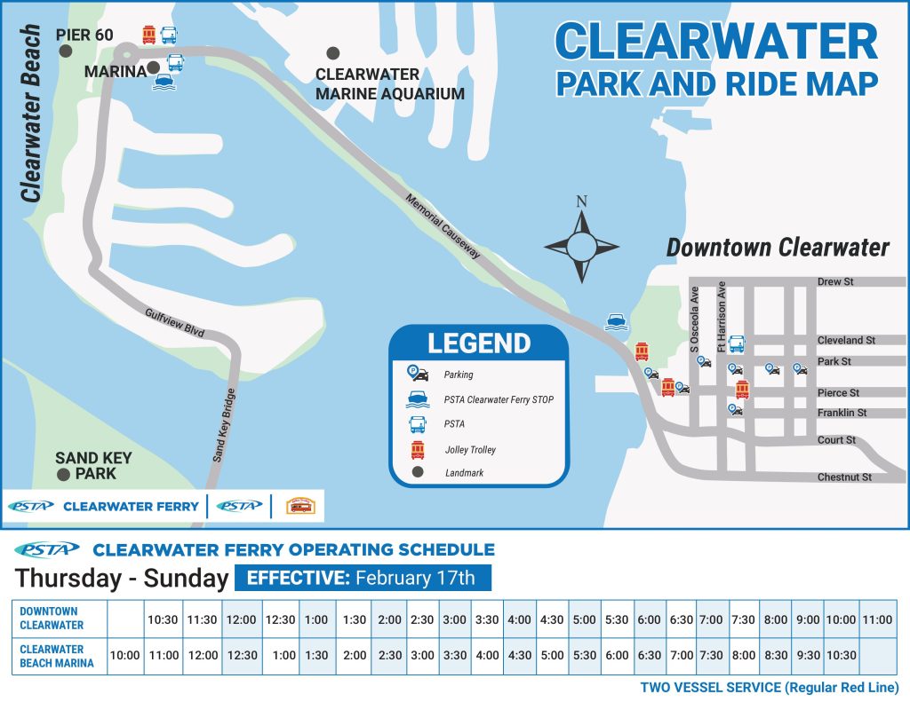 Clearwater Ferry map