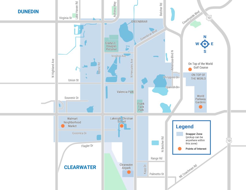 Snapper map Clearwater